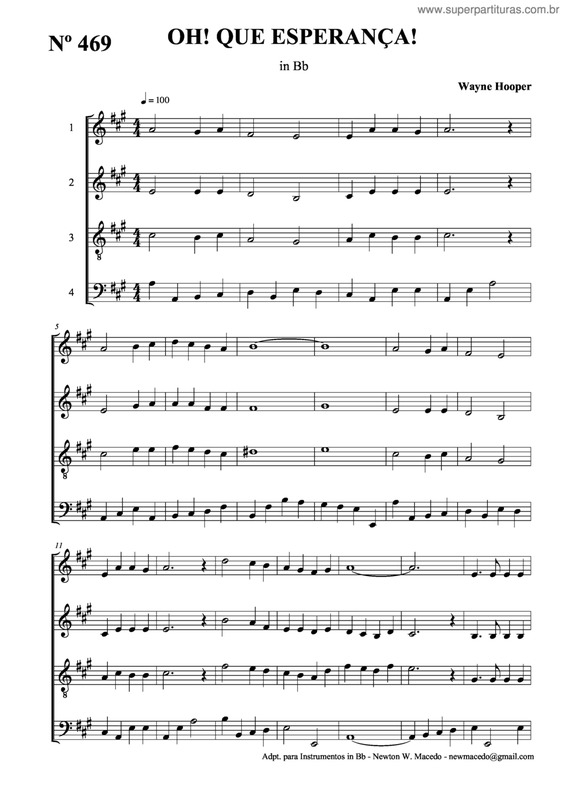 Partitura da música Oh! Que Esperança! v.2