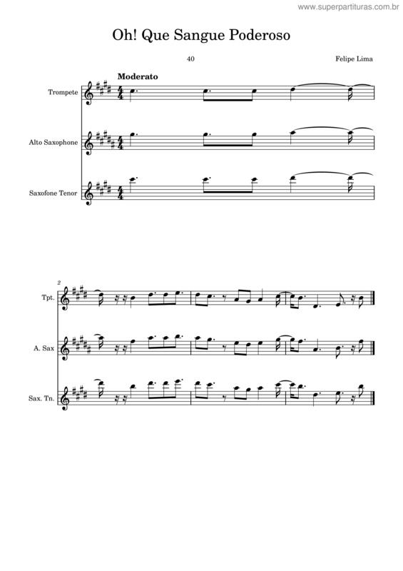 Partitura da música Oh! Que Sangue Poderoso – Felipe Peláez Oh! Que Sangue Poderoso