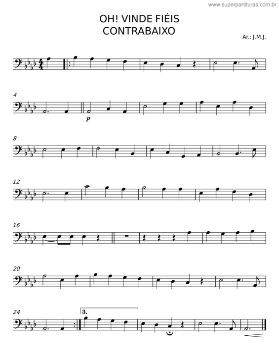 Partitura da música Oh! Vinde Fiéis