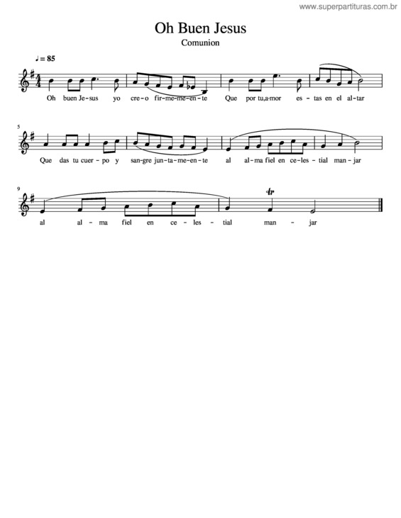 Partitura da música Oh Buen Jesus