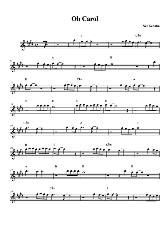 Partitura da música Oh Carol v.3