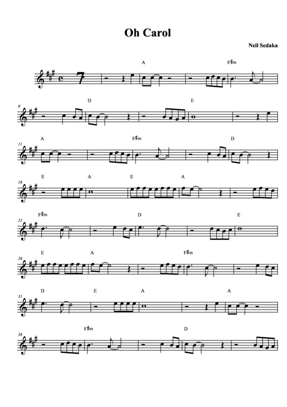 Partitura da música Oh Carol v.4