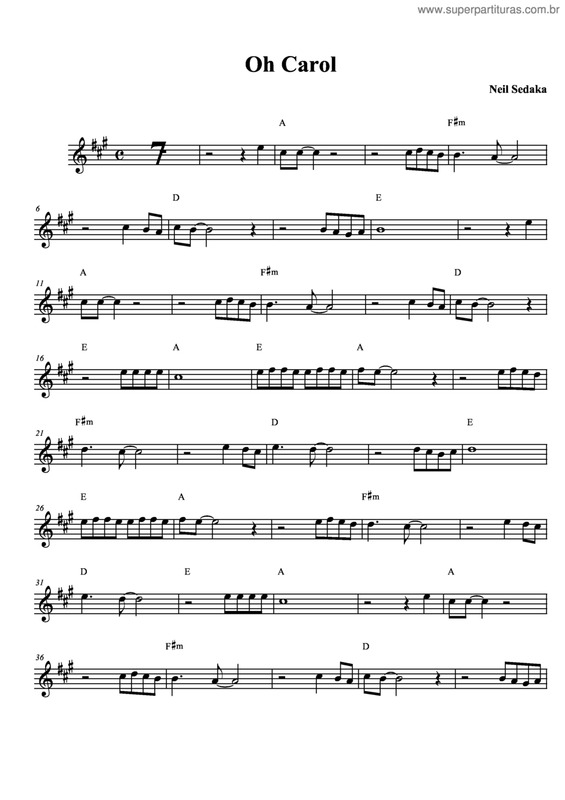 Partitura da música Oh Carol v.5