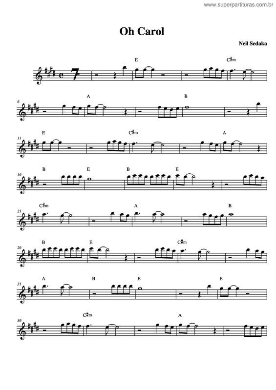 Partitura da música Oh Carol v.6