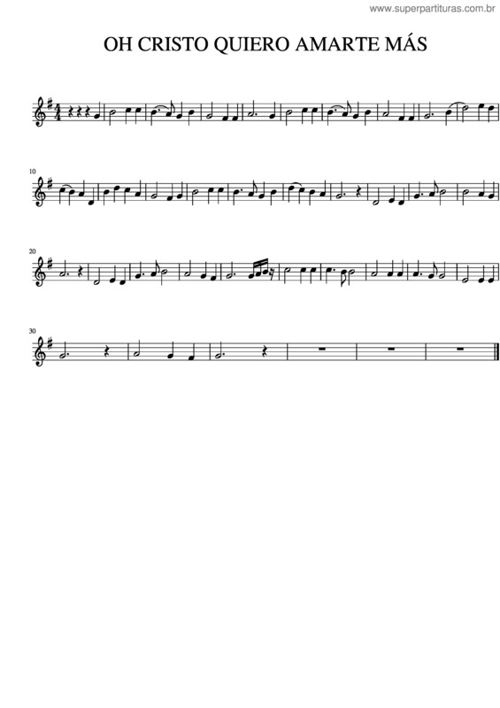 Partitura da música Oh Cristo Quiero Amarte M S