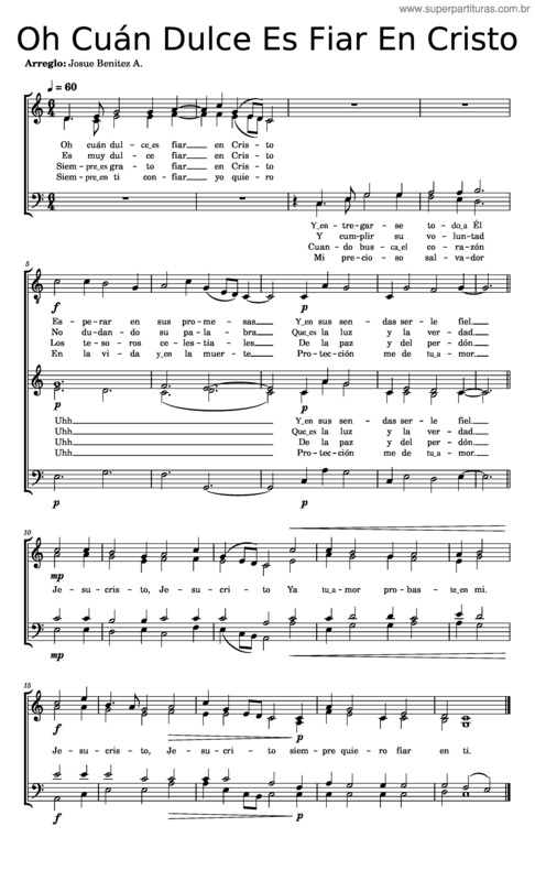 Partitura da música Oh Cuán Dulce Es Fiar En Cristo