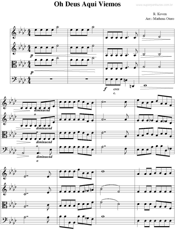 Partitura da música Oh Deus Aqui Viemos v.2