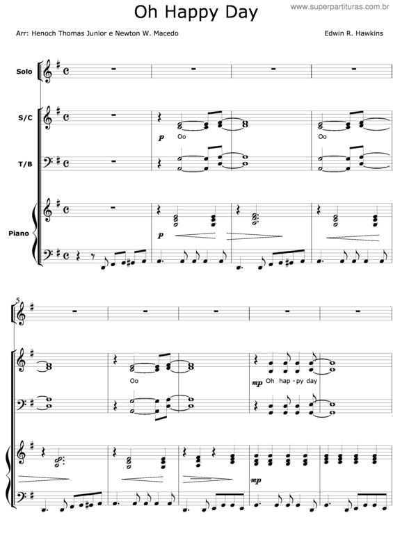 Partitura da música Oh Happy Day v.8