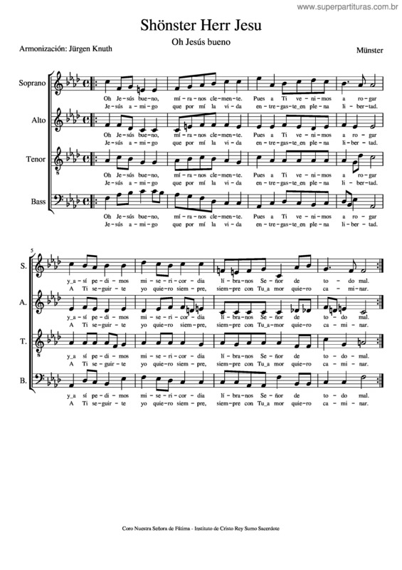 Partitura da música Oh Jesús Bueno – Münster