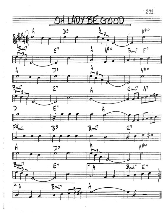 Partitura da música Oh Lady Be Good v.2