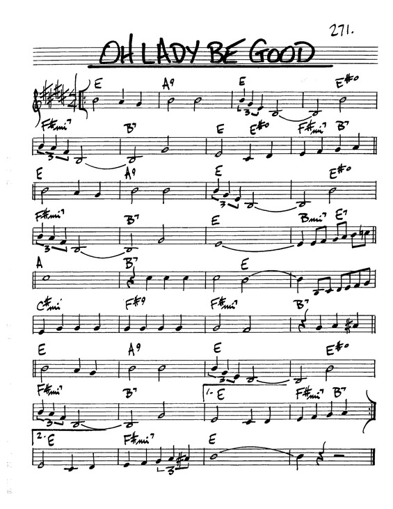 Partitura da música Oh Lady Be Good