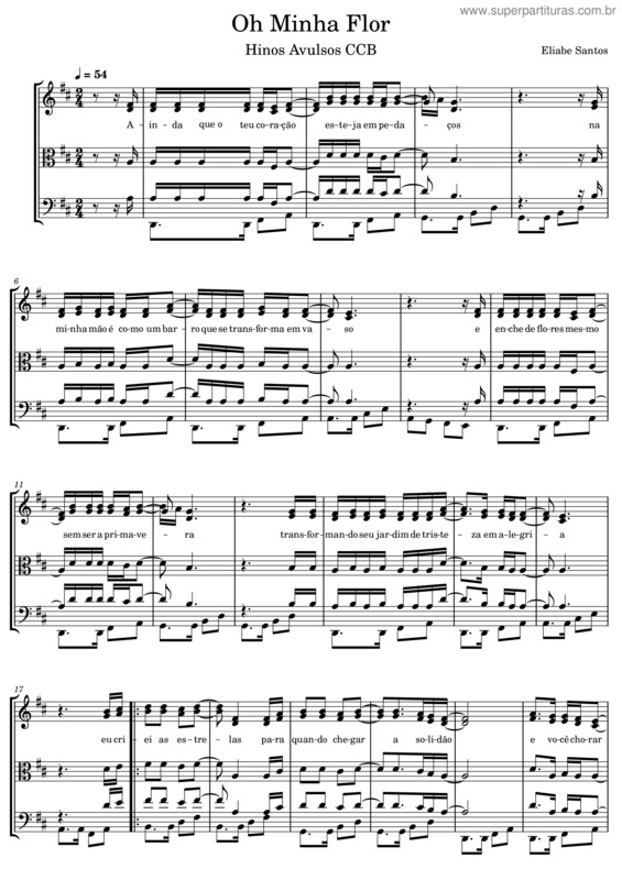 Partitura da música Oh Minha Flor – Cordas – Eliabe Santos