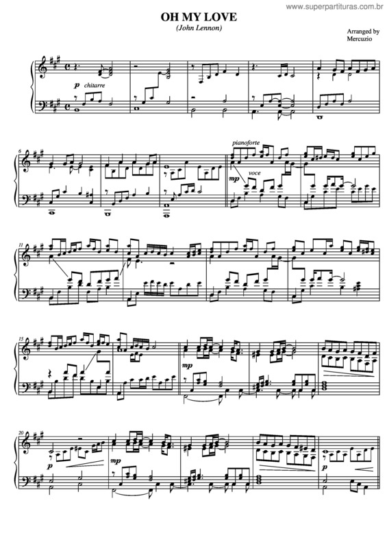 Partitura da música Oh My Love v.2