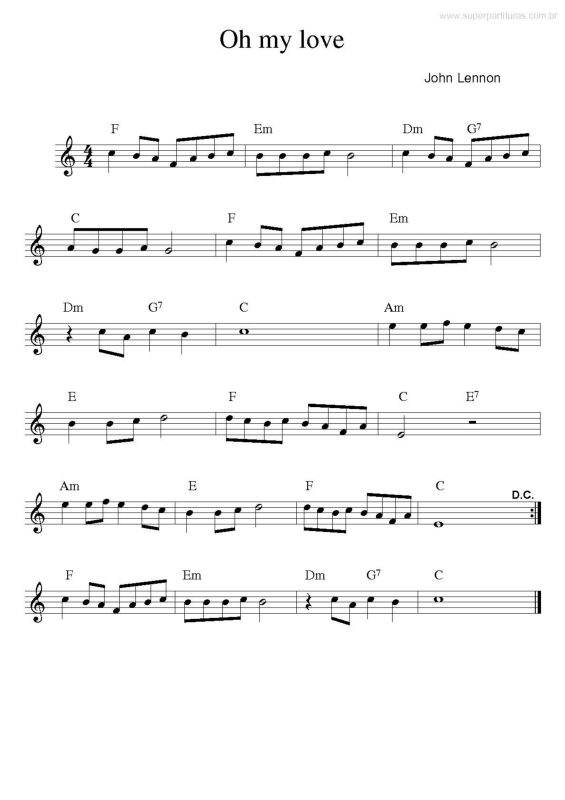 Partitura da música Oh my Love
