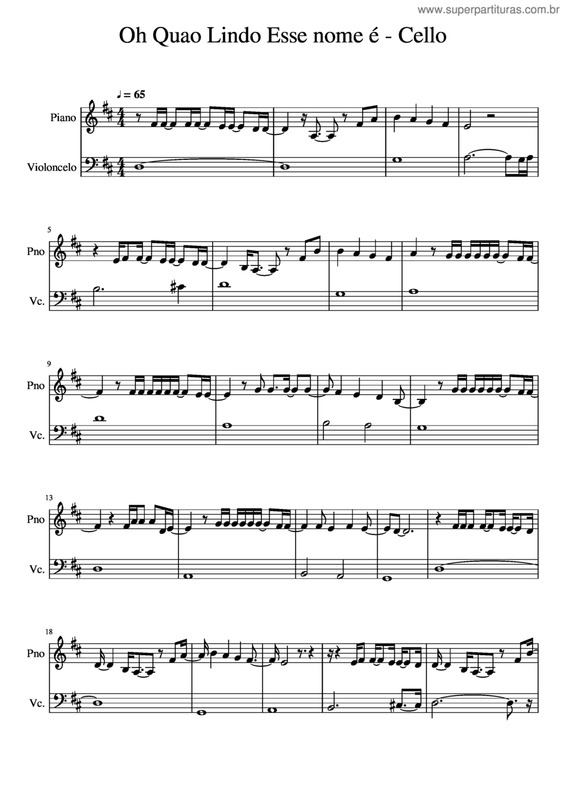 Partitura da música Oh Quão Lindo Esse Nome É v.15