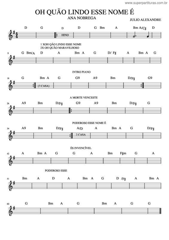 Partitura da música Oh Quão Lindo Esse Nome É v.19