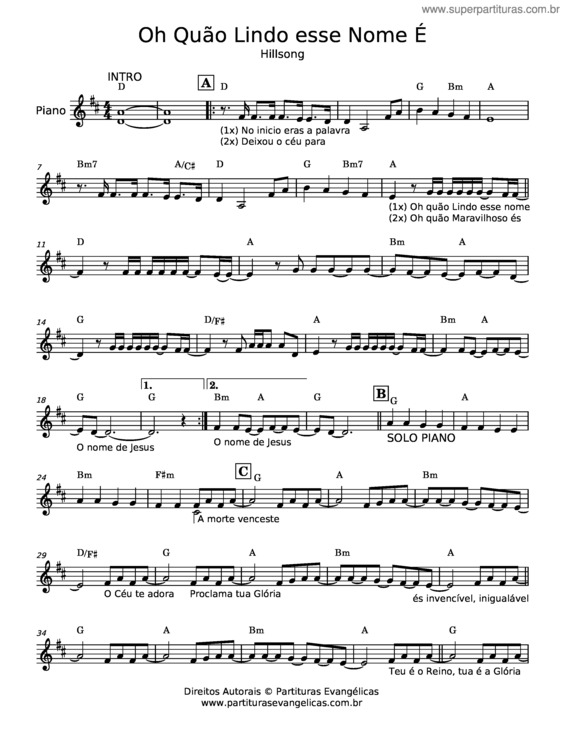 Partitura da música Oh Quão Lindo Esse Nome É v.21
