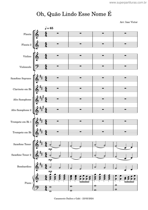 Partitura da música Oh Quão Lindo Esse Nome É v.22