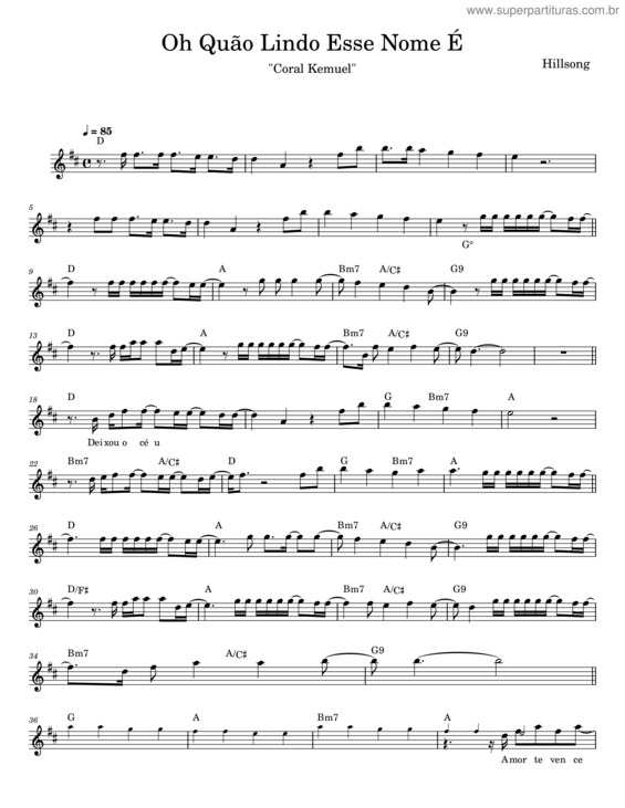 Partitura da música Oh Quão Lindo Esse Nome É v.24