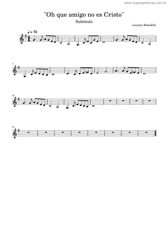 Partitura da música Oh Que Amigo No Es Cristo
