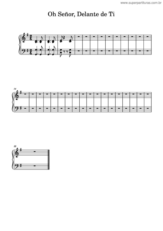Partitura da música Oh Señor Delante De Tí – Flor Y Canto Oh Señor, Delante De Ti