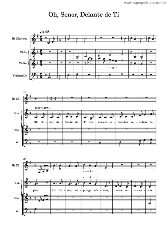 Partitura da música Oh Señor Delante De Tí – Flor Y Canto