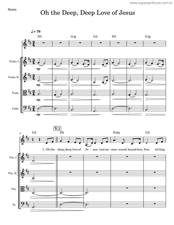 Partitura da música Oh The Deep, Deep Love Of Jesus – Samuel Trevor Francis