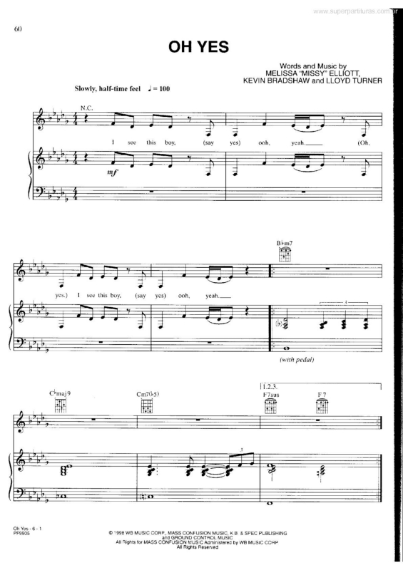 Partitura da música Oh Yes