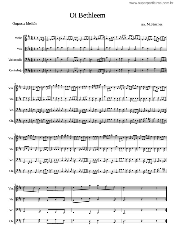 Partitura da música Oi Bethleem v.3