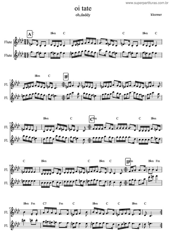 Partitura da música Oi Tate