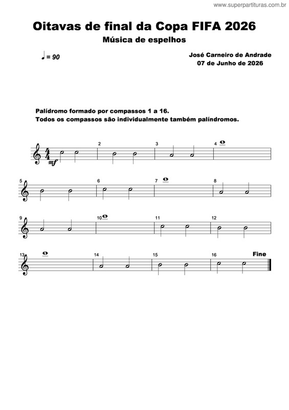 Partitura da música Oitavas De Final Da Copa Fifa 2026
