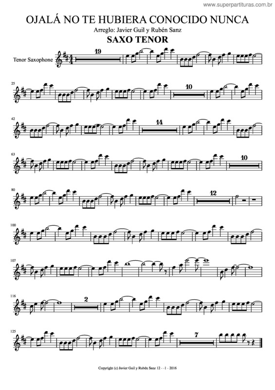 Partitura da música Ojalá No Te Hubiera Conocido Nunca
