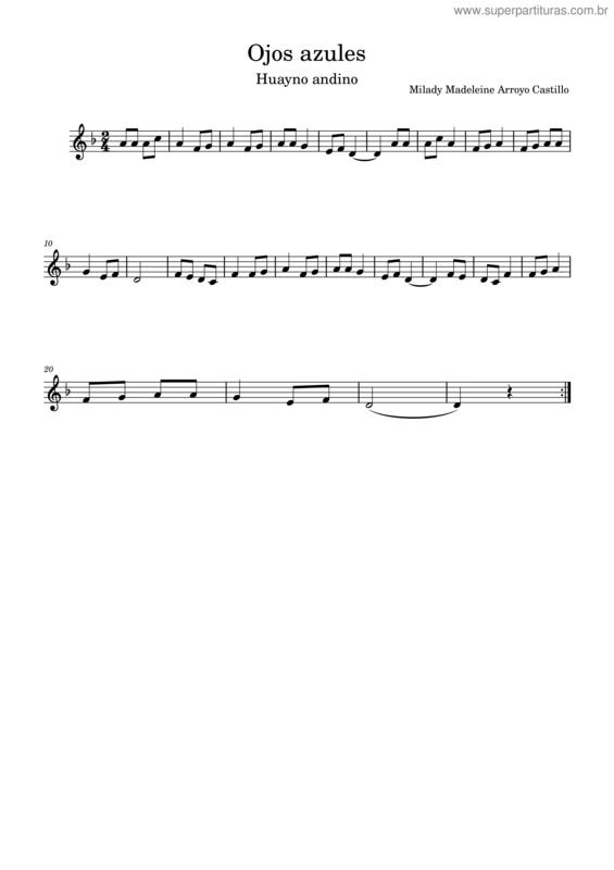 Partitura da música Ojos Azules v.3