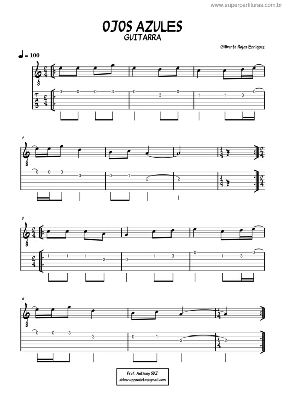 Partitura da música Ojos Azules v.4