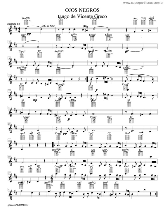 Partitura da música Ojos Negros