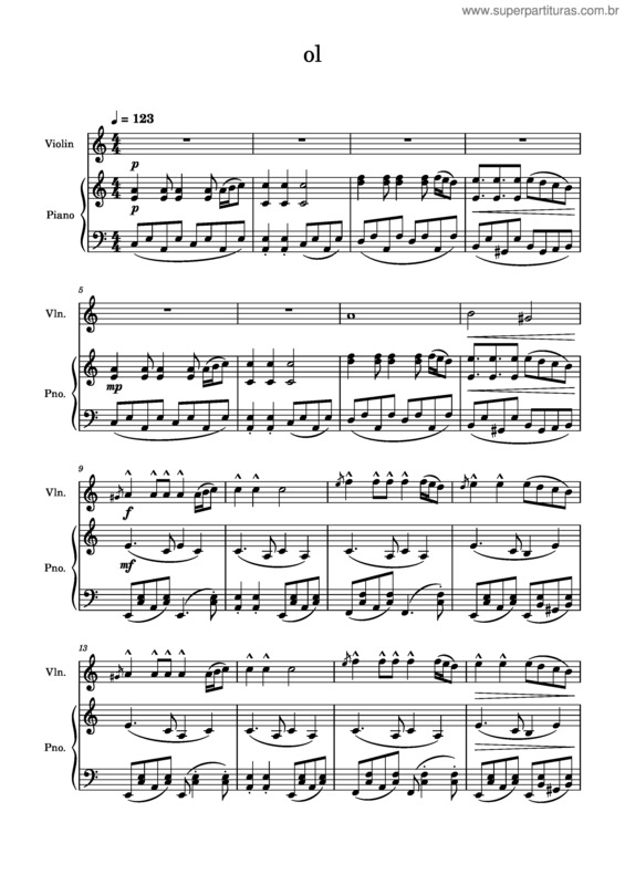 Partitura da música Ol