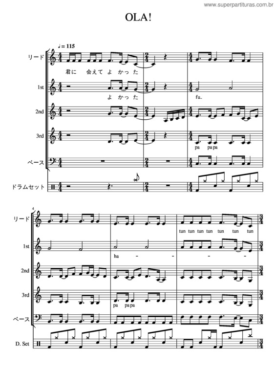 Partitura da música Ola!#1