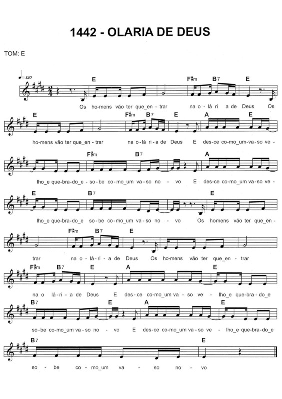 Partitura da música Olaria De Deus