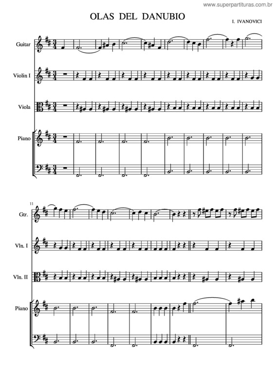 Partitura da música Olas Del Danubio