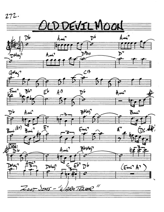 Partitura da música Old Devil Moon