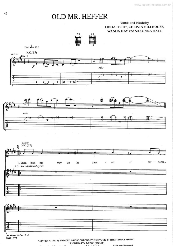 Partitura da música Old Mr. Heffer