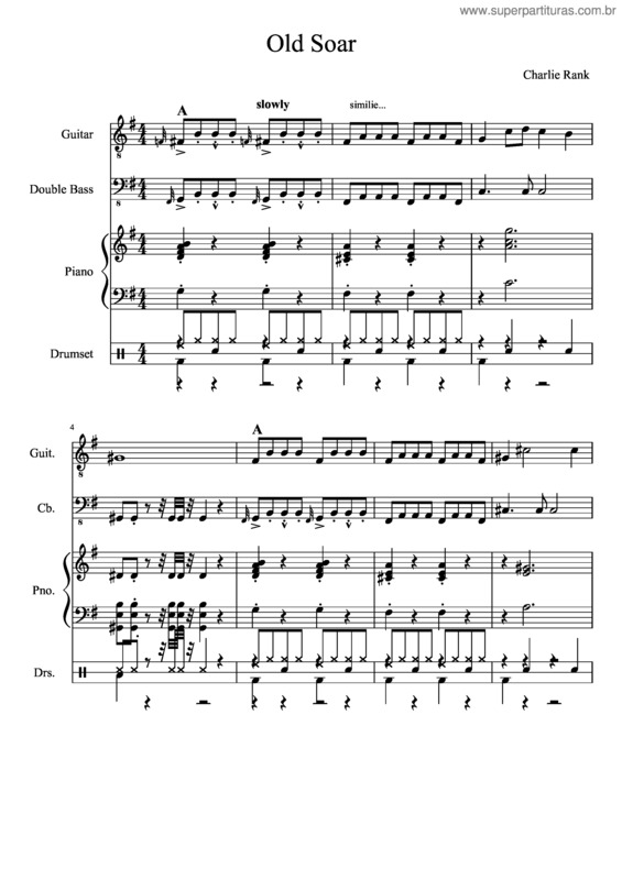 Partitura da música Old Soar