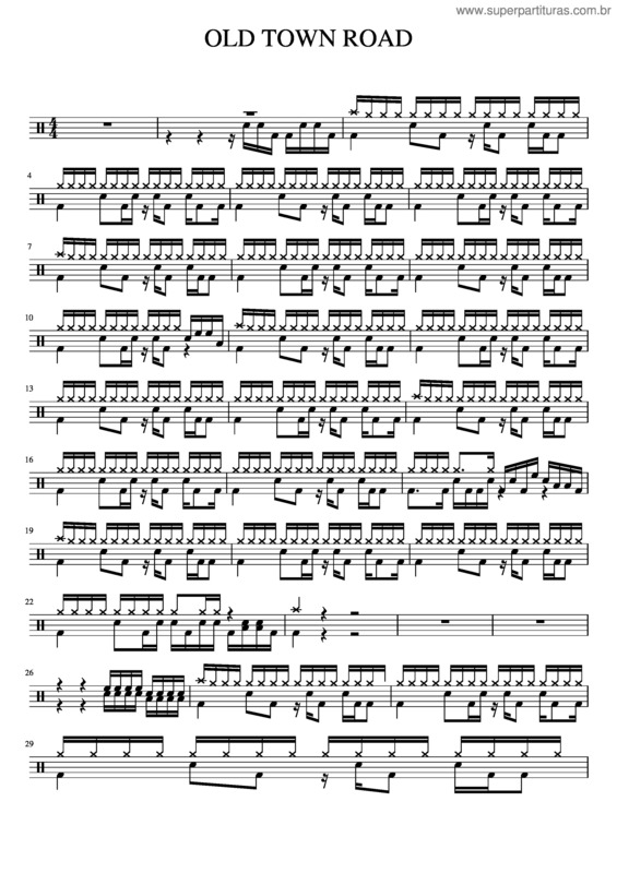 Partitura da música Old Town Road v.2