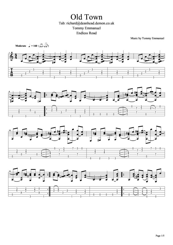 Partitura da música Old Town