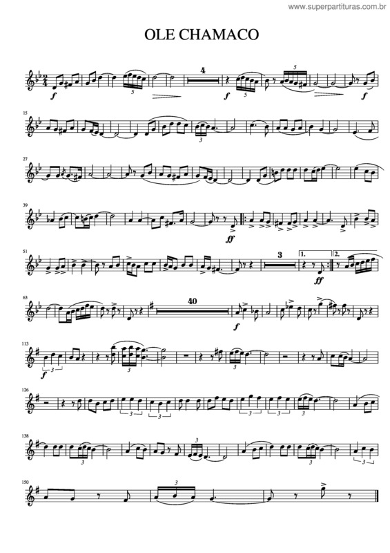 Partitura da música Ole Chamaco