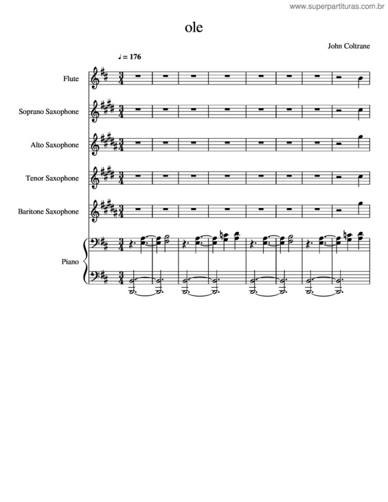 Partitura da música Ole