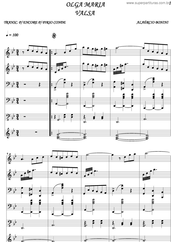 Partitura da música Olga Maria v.2