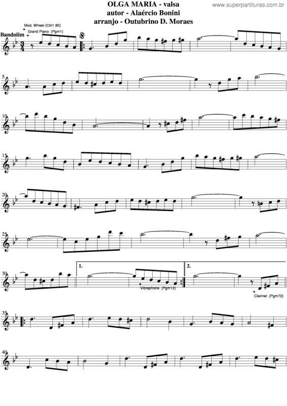 Partitura da música Olga Maria v.4