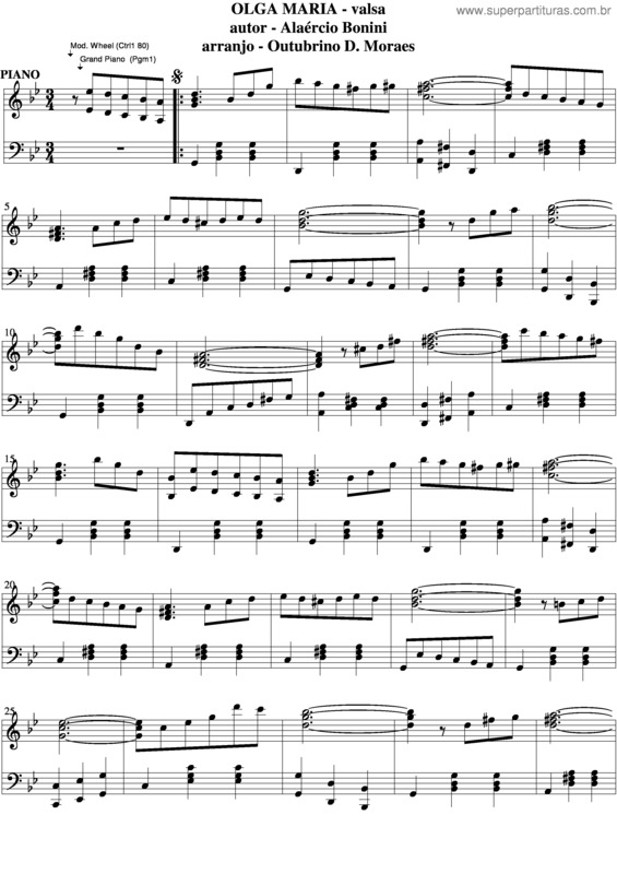 Partitura da música Olga Maria v.6