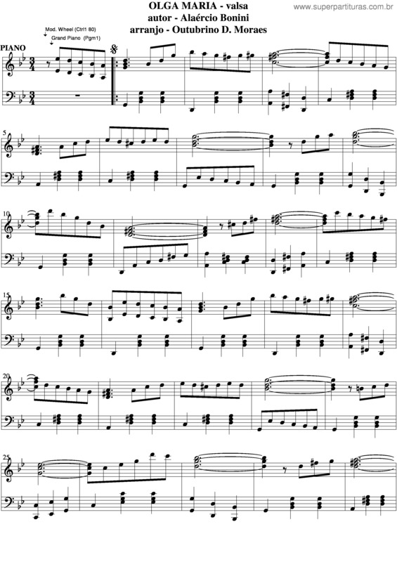 Partitura da música Olga Maria v.6